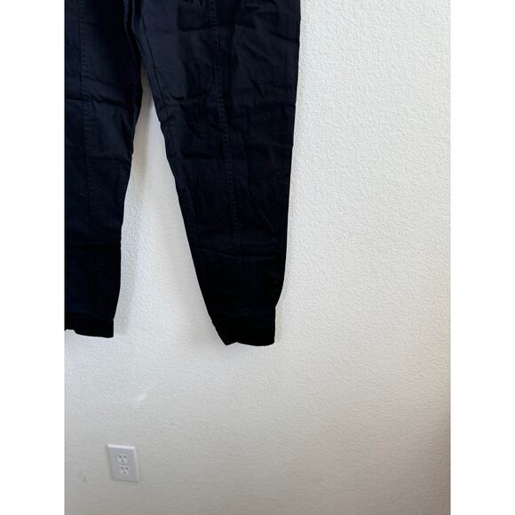 NWT Men's Black Cargo Pants Elastic Drawstring Waist Pockets Medium - Picture 9 of 11